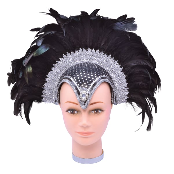 Bristol Novelty Womens/Ladies Jewel Plume Feather Helmet