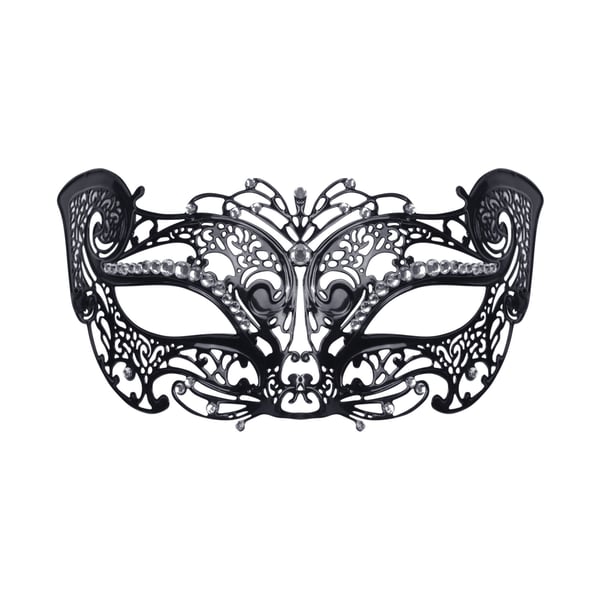 Bristol Novelty Unisex Adults Filigree Jewel Metal Cat Mask