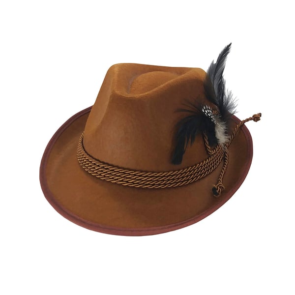 Bristol Novelty Unisex Felt Hat With Feathers