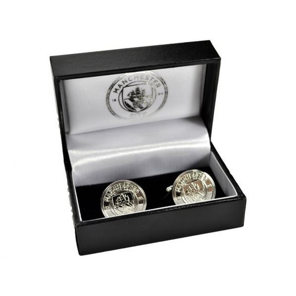 Manchester City FC Crest Silver Plated Boxed Cufflinks