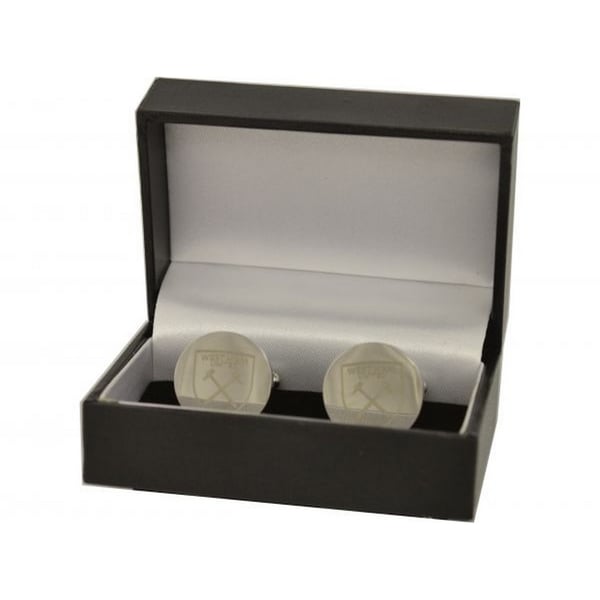 West Ham United FC Crest Stainless Steel Round Cufflinks