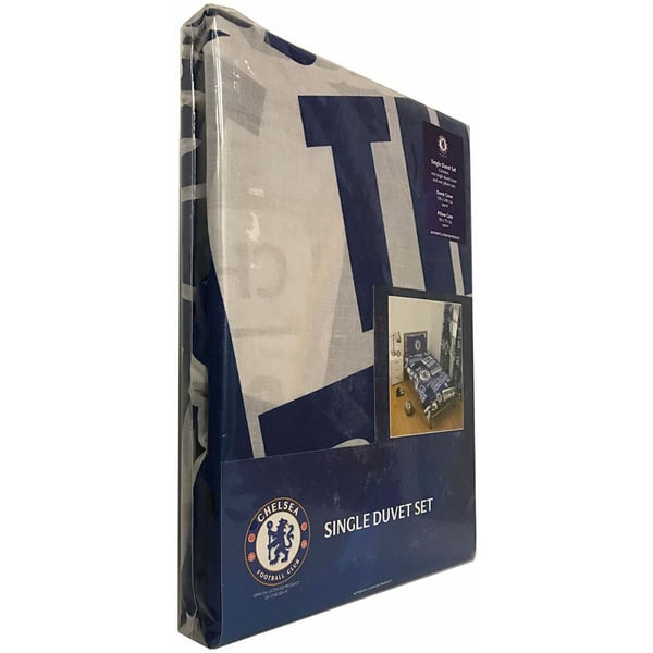 Chelsea FC Official Football Patch Single Duvet And Pillow Case Set