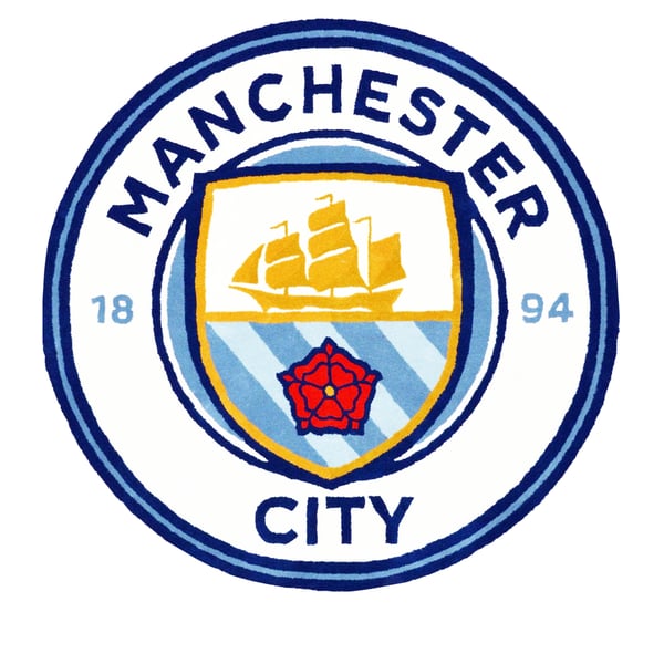 Manchester City FC Official Football Crest Rug