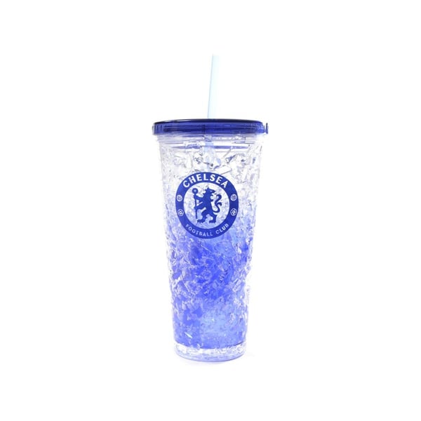 Chelsea FC klubbmärke 600 ml frysmugg med sugrör