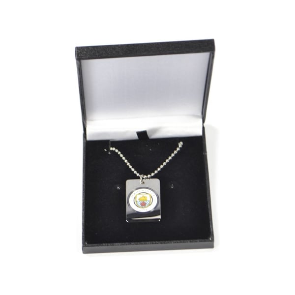 Manchester City FC Enamel Crest Dog Tag And Chain