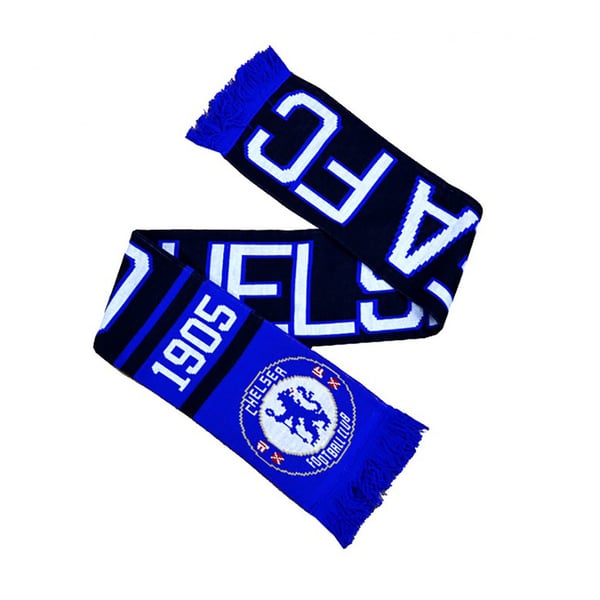 Chelsea FC Official Football Jacquard Nero Design Scarf