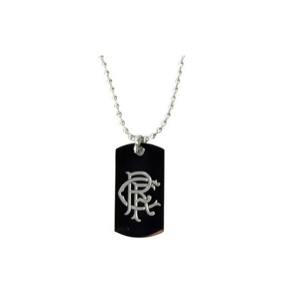 Rangers FC Stainless Steel Engraved Crest Dog Tag And Chain