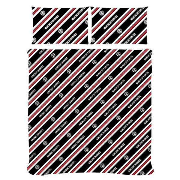 Manchester United FC Stripe Reversible Duvet Cover Set