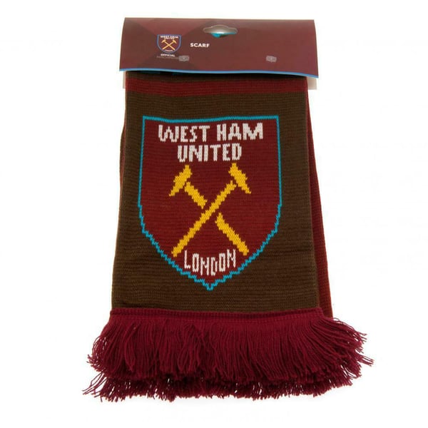 West Ham FC Official Football Jacquard Nero Design Scarf