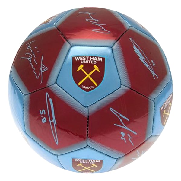 West Ham United FC Tryckt Signatur Minifotboll
