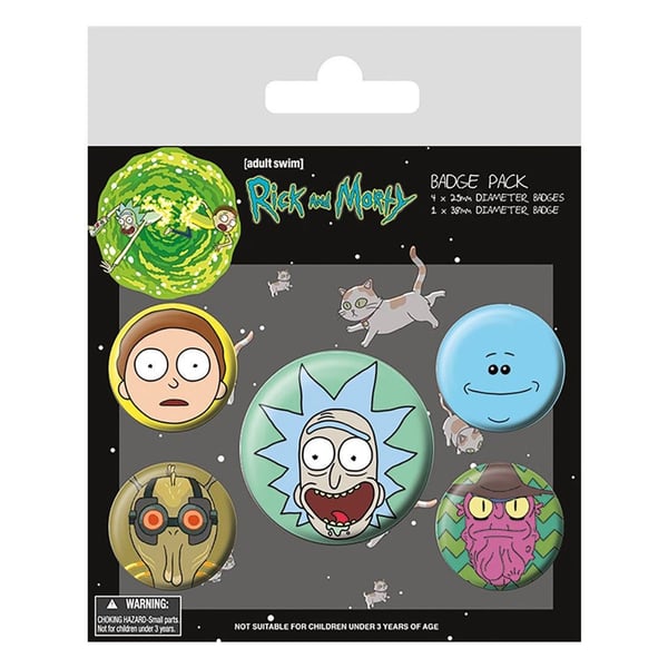 Rick And Morty Heads-märke (5-pack)