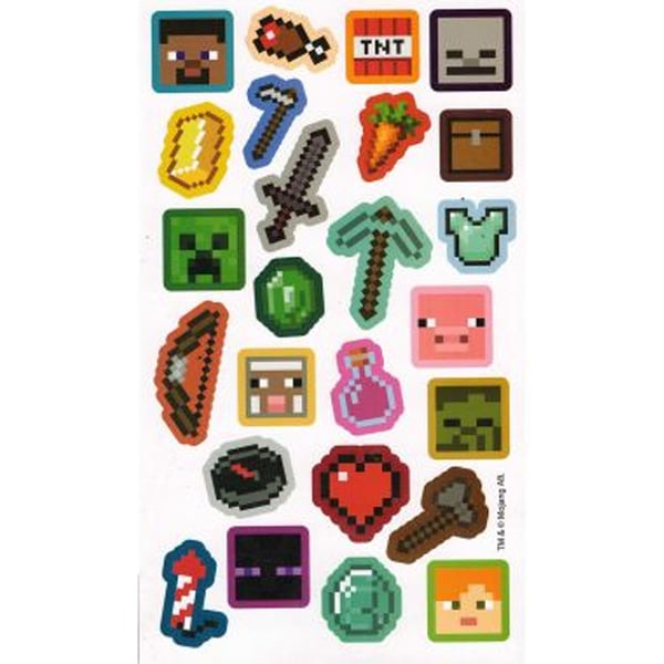 Minecraft Reusable Icons Stickers (Pack of 25)