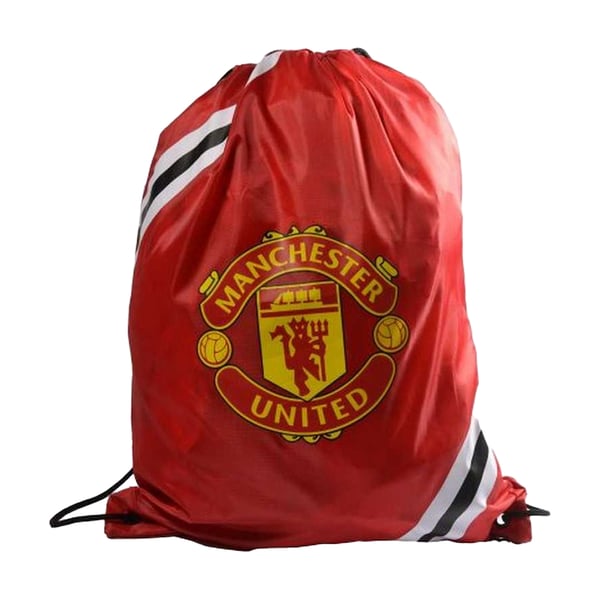 Manchester United FC Striped Drawstring Bag