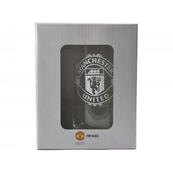 Manchester United FC Crest Glass Beer Stein