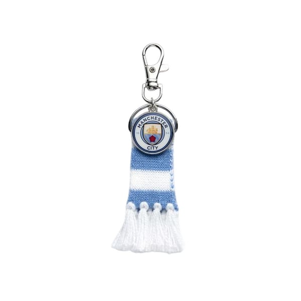 Manchester City FC Stripe Crest Keyring