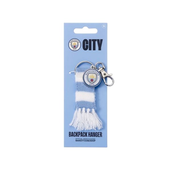 Manchester City FC Stripe Crest Keyring