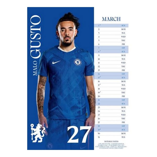 Chelsea FC A3 Wall Calendar
