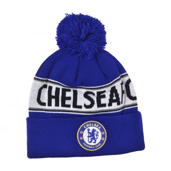 Chelsea FC Text Knitted Bobble Hat