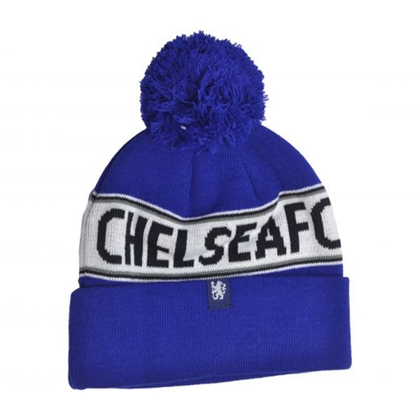 Chelsea FC Text Knitted Bobble Hat