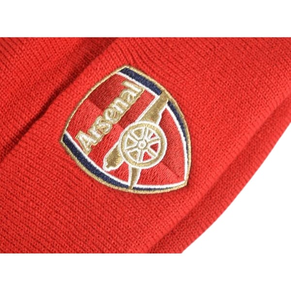 Arsenal FC Childrens/Kids Crest Knitted Turned Up Cuff Beanie