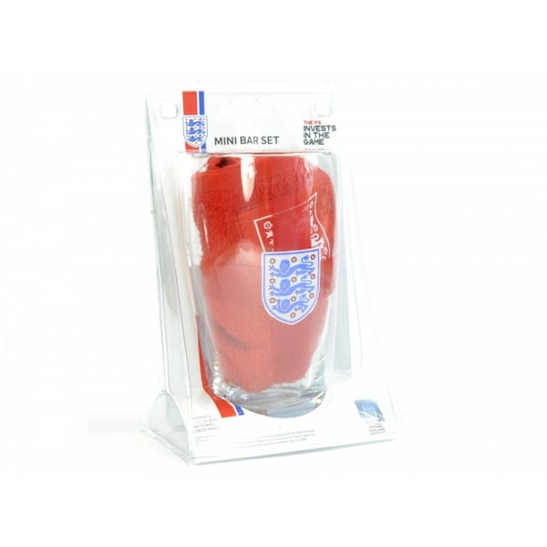 England Official Mini Bar Set (Set Of 1 Pint Glass, 4 Beer Mats & 1 Bar Towel)