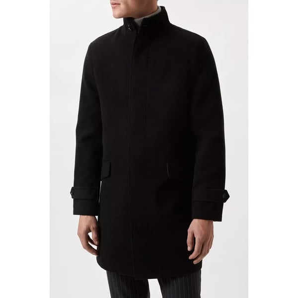 Burton Mens Faux Wool Funnel Neck Coat