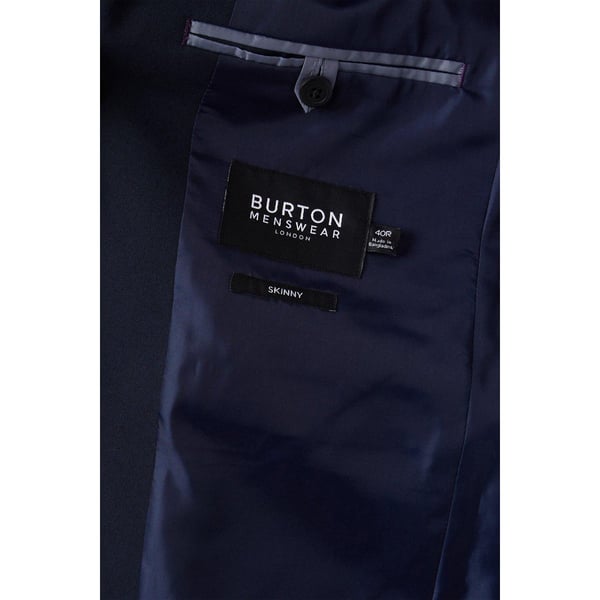 Burton Mens Essential Single-Breasted Skinny Suit Jacket