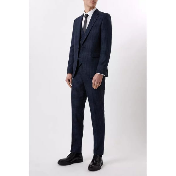 Burton Mens Small Scale Check Slim Suit Trousers