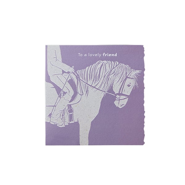 Deckled Edge Colour Block Pony -onnittelukortti
