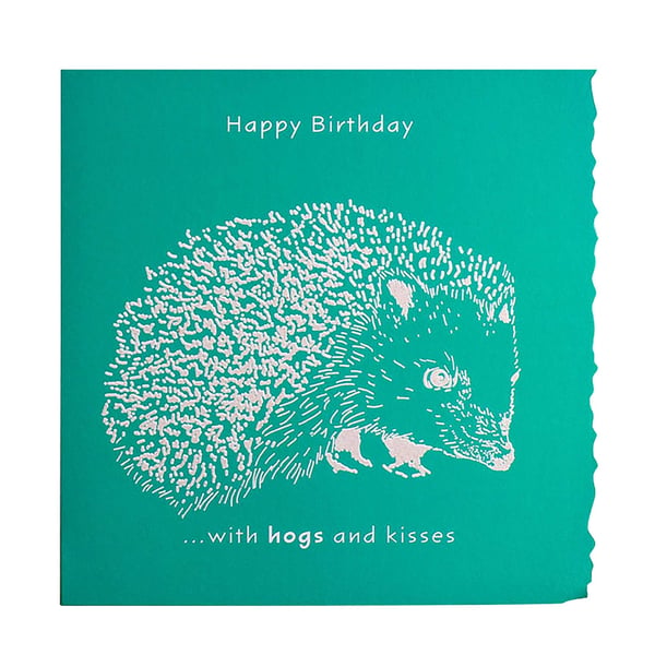 Deckled Edge Colour Block Animal Greetings Card