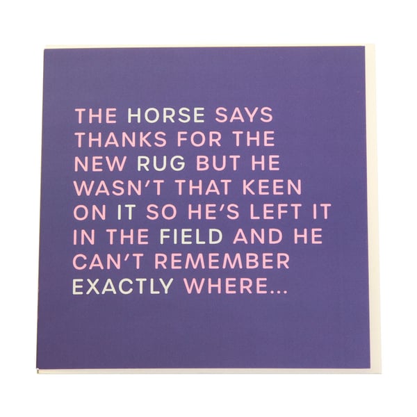Gubblecote Thanks For The New Rug Foiled Greetings Card