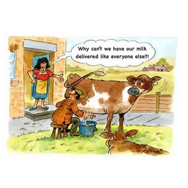 Kevin Milner Milking Day Countryside Greetings Card