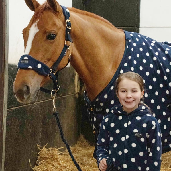 Supreme Products Dotted Fleece Horse Headcollar and Leadrope