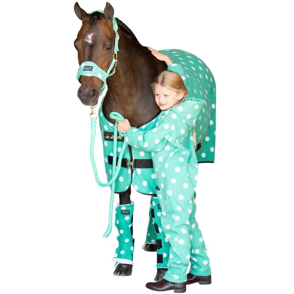 Supreme Products Dotted Fleece Horse Headcollar and Leadrope
