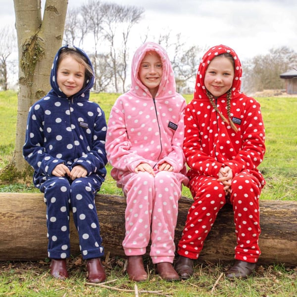 Supreme Products Childrens/Kids Dotted Fleece Jumpsuit