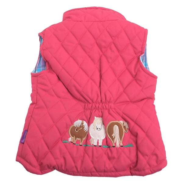 British Country Collection Childrens/Kids Three Fat Ponies Quilted Riding Gilet