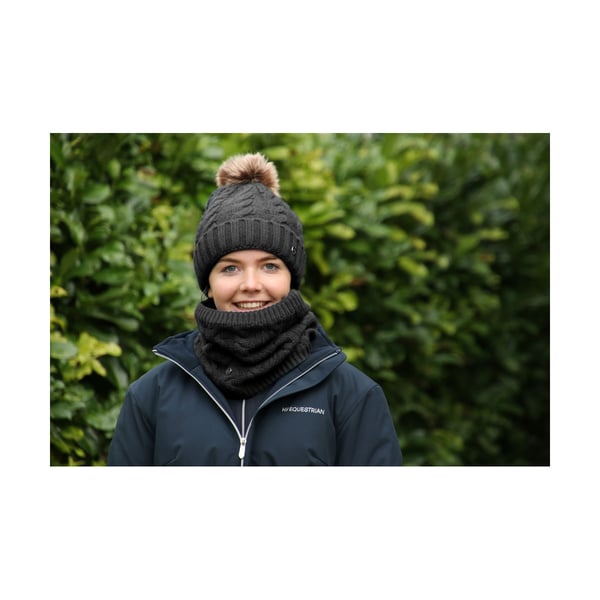Hy Unisex Adult Melrose Cable Knit Bobble Beanie