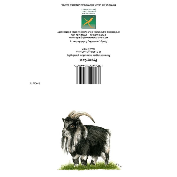Kevin Milner Countryside Pygmy Goat Greetings Card