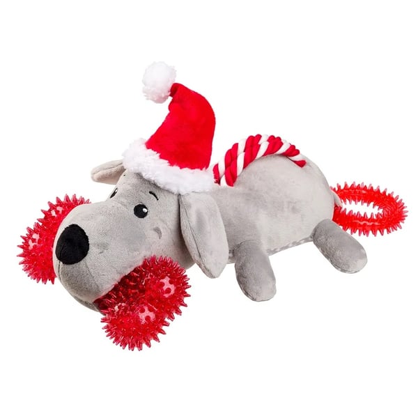 House Of Paws Santa Paws Multi Textured Christmas Dog Squeak Toy