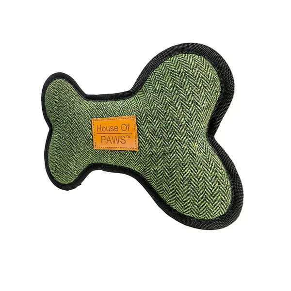 House Of Paws Bone Tweed Plush Dog Toy