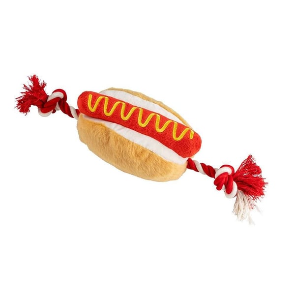House Of Paws Hot Dog Plush Dog Toy