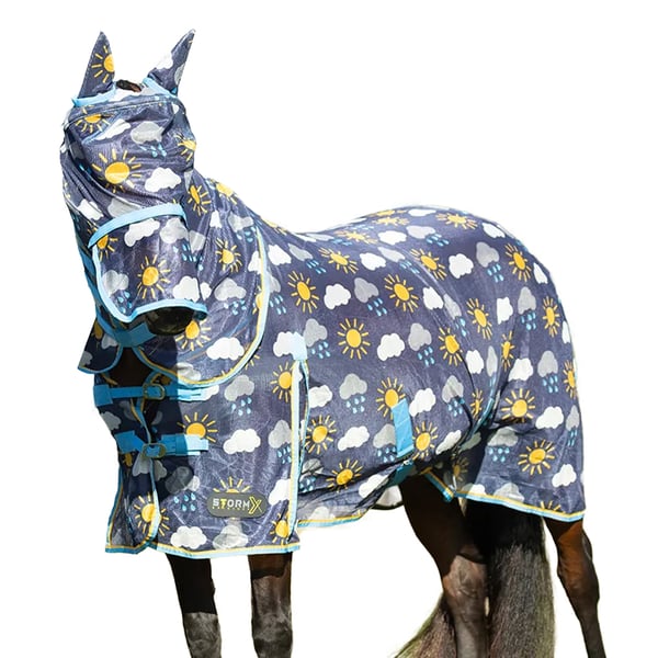 Hy Come Rain or Shine Flugmask för Häst med Öron och Avtagbar Nos