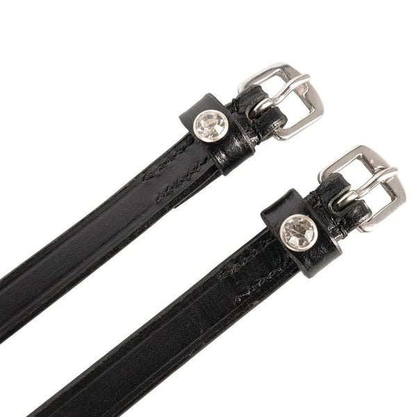 Hy Childrens/Kids Leather Diamante Spur Straps