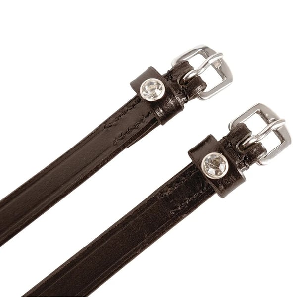 Hy Childrens/Kids Leather Diamante Spur Straps