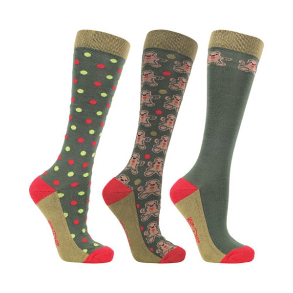 Hy Unisex Adult Gingerbread Christmas Boot Socks (Pack of 3)