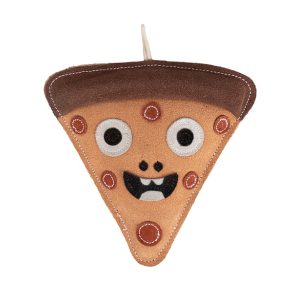 Benji & Flo Crazy Faces Pawperoni Pizza Suede Dog Toy