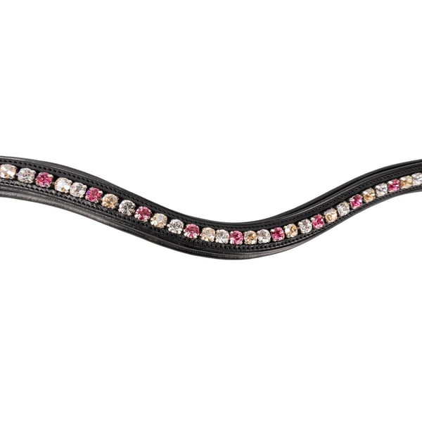 Hy Leather Curved Horse Diamante Browband