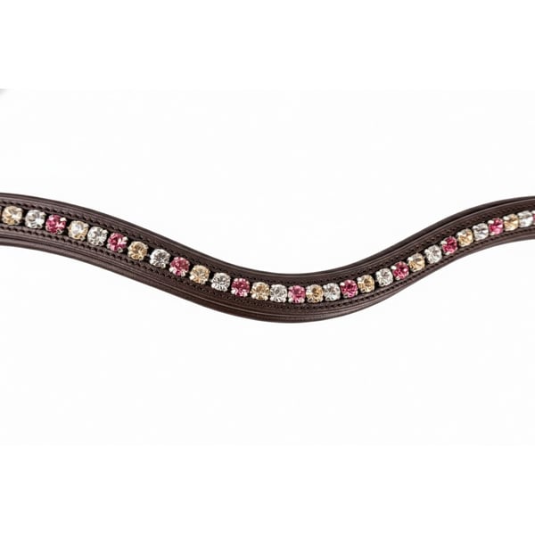 Hy Leather Curved Horse Diamante Browband