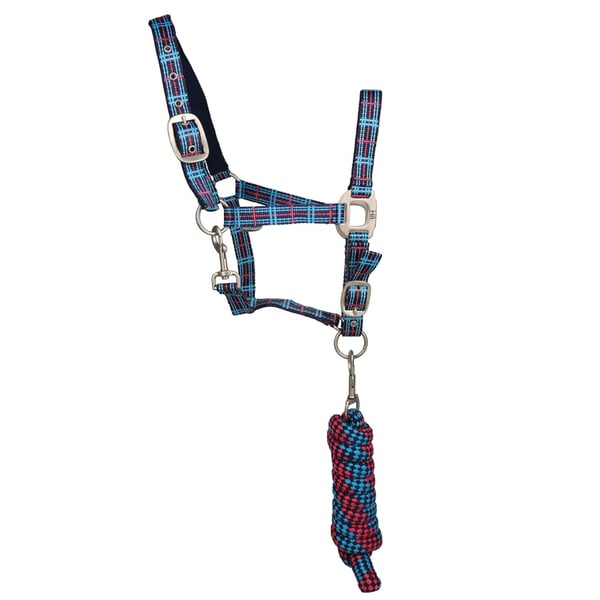 Hy Tartan Suede Horse Headcollar
