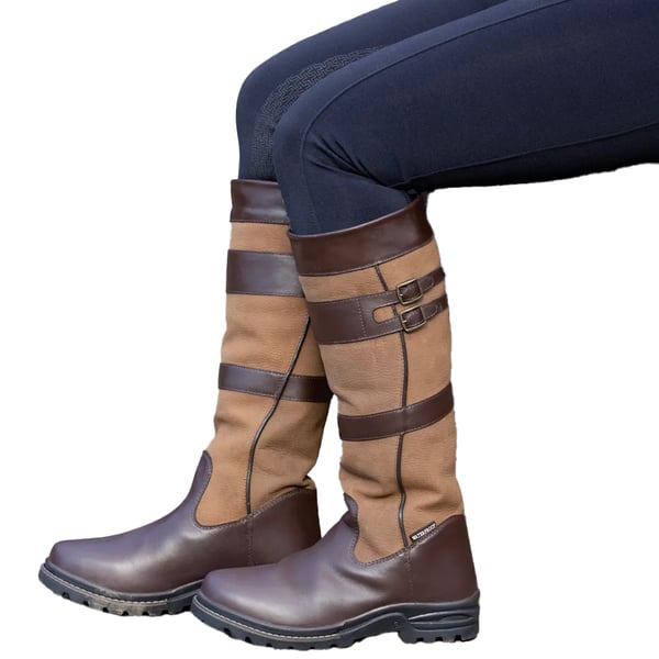 Hy Womens/Ladies Edale Long Buffalo Leather Country Boots